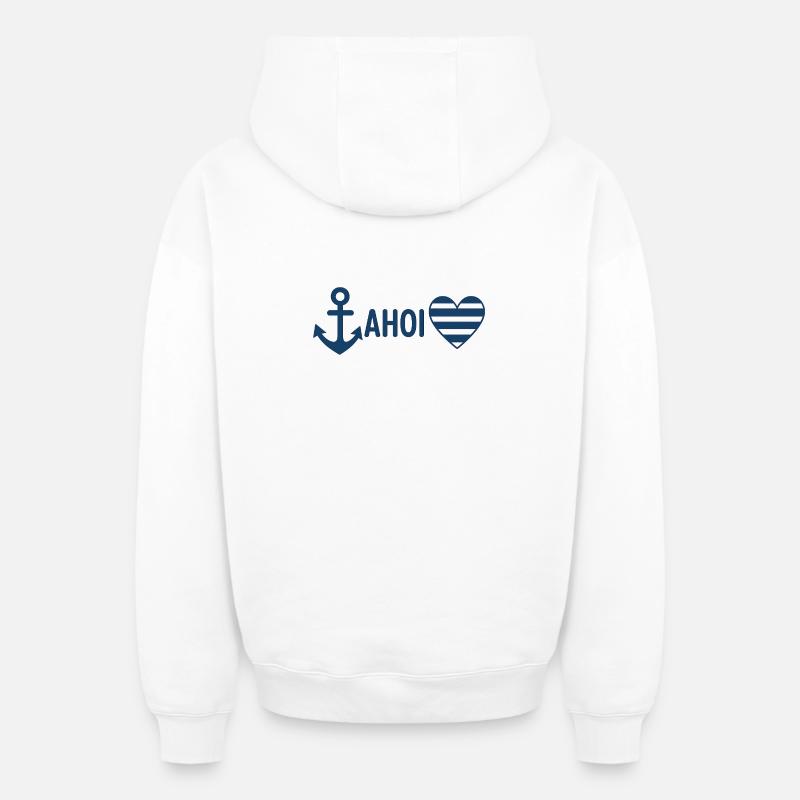 Ohé - Sweat à capuche unisexe zippé oversize épais SPREAD - blanc