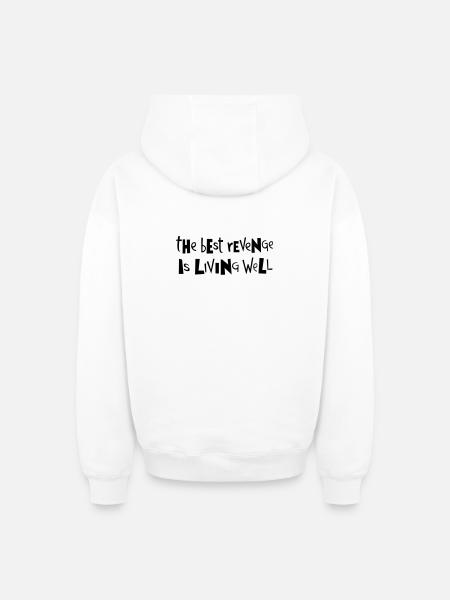 Best revenge ... by Cean - Oversized Heavyweight Unisex Zip Hoodie - white
