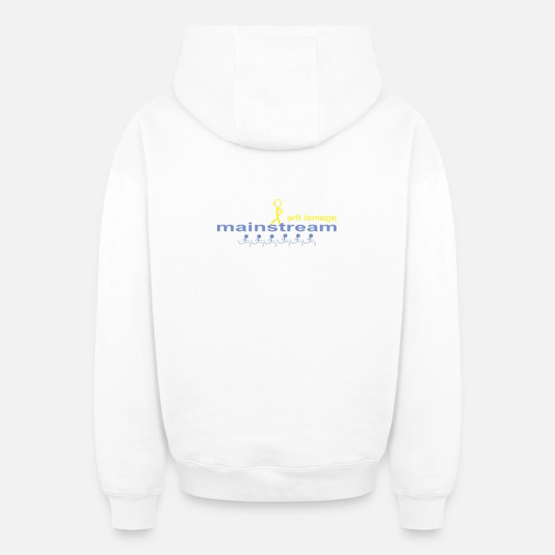 against_the_mainstream - Sweat à capuche unisexe zippé oversize épais SPREAD - blanc