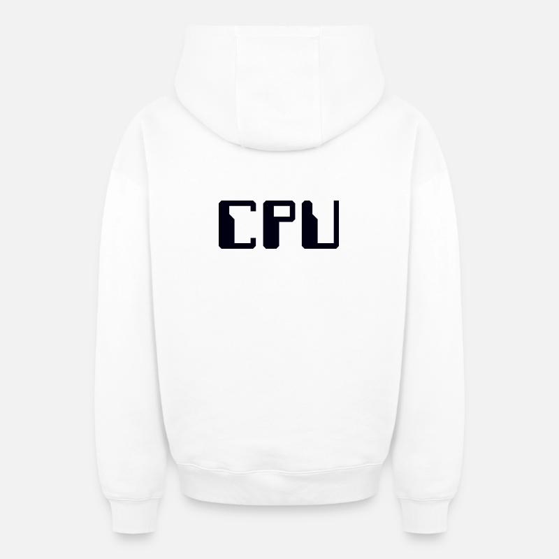 Mémoire du processeur - Sweat à capuche unisexe zippé oversize épais SPREAD - blanc