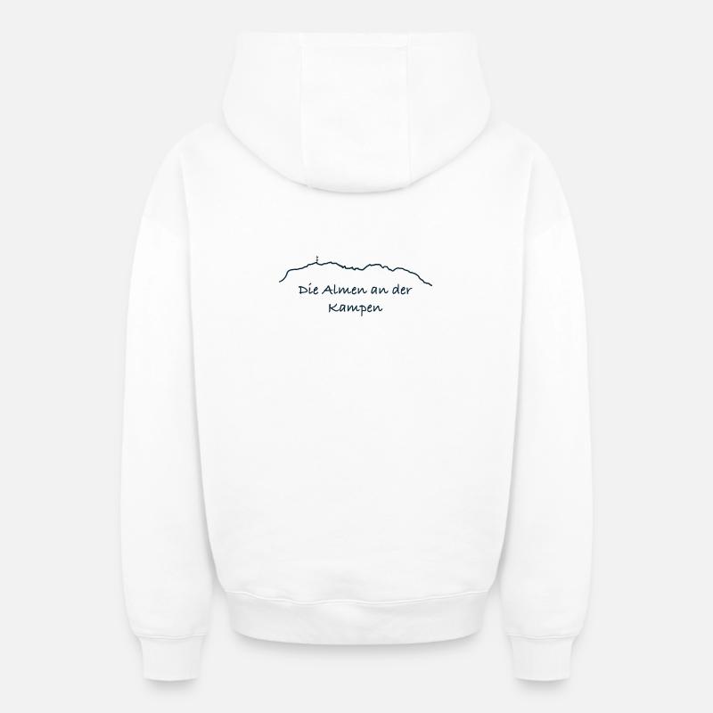 Ligne alpine via Kampen - Sweat à capuche unisexe zippé oversize épais SPREAD - blanc