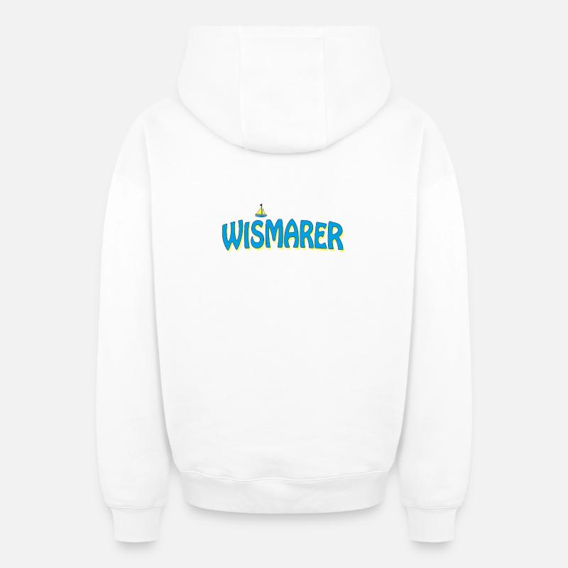 WISMAR - Sweat à capuche unisexe zippé oversize épais SPREAD - blanc