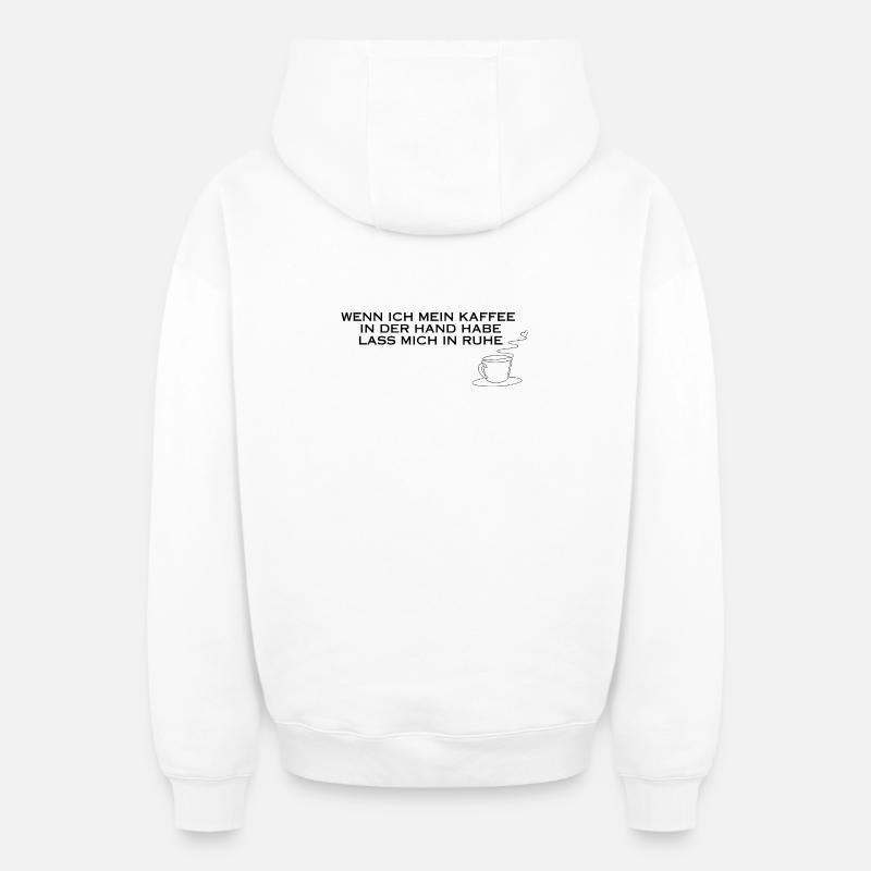 Café à la main - Sweat à capuche unisexe zippé oversize épais SPREAD - blanc