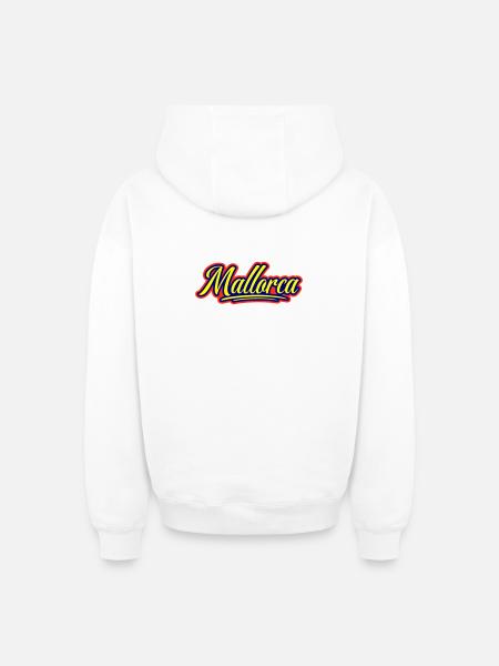Mallorca Schrift - Oversized Heavyweight Unisex Zip Hoodie - Weiß