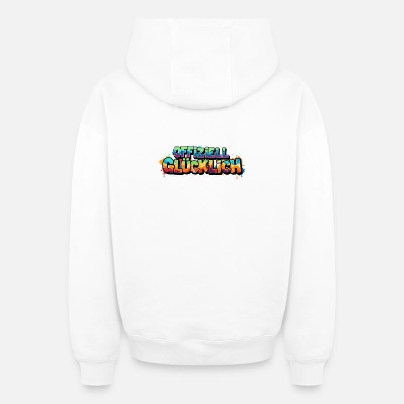 Offiziell Glücklich Version 2 - Oversized Heavyweight Unisex Zip Hoodie - Weiß