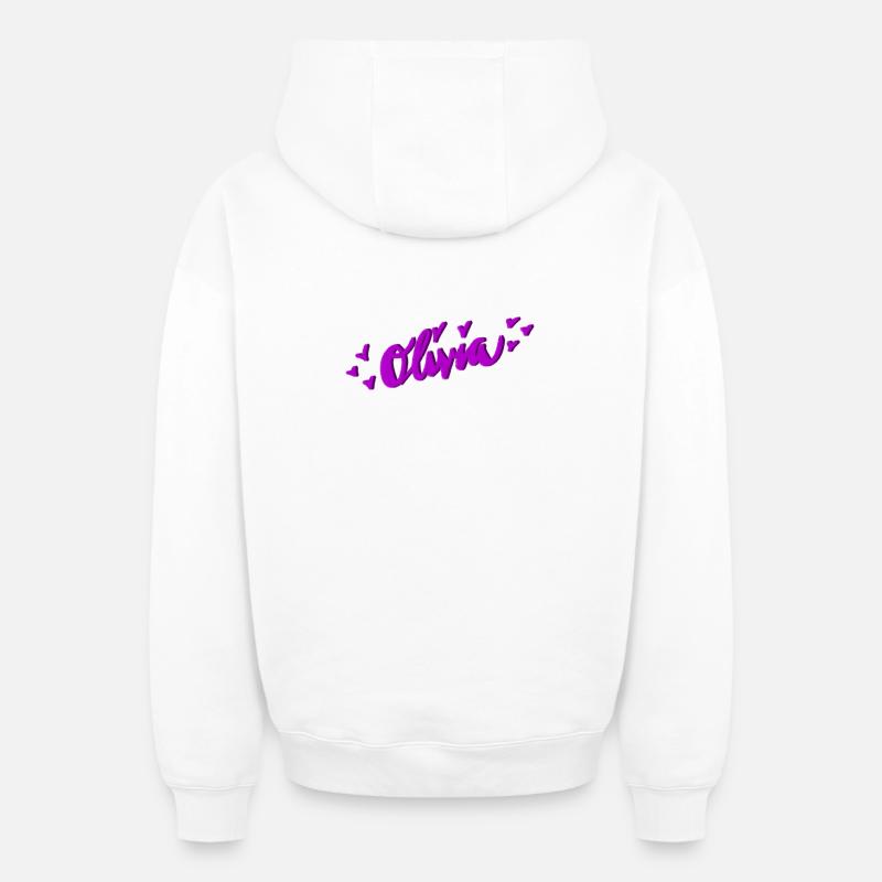 Olivia - Sweat à capuche unisexe zippé oversize épais SPREAD - blanc