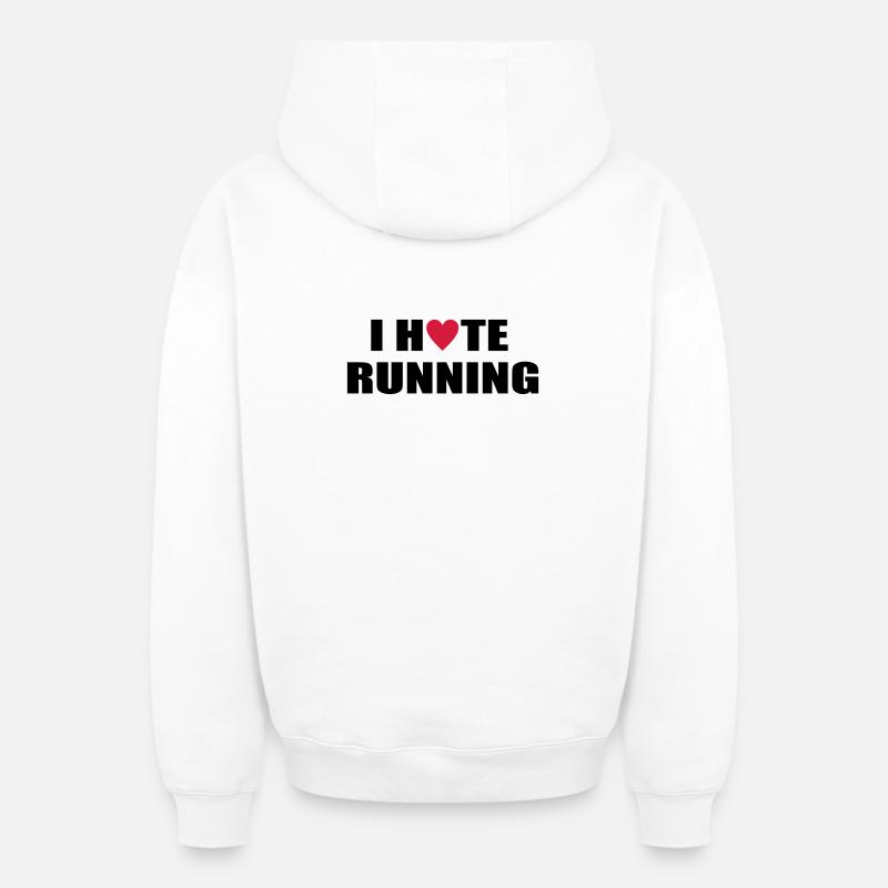 courir - Sweat à capuche unisexe zippé oversize épais SPREAD - blanc