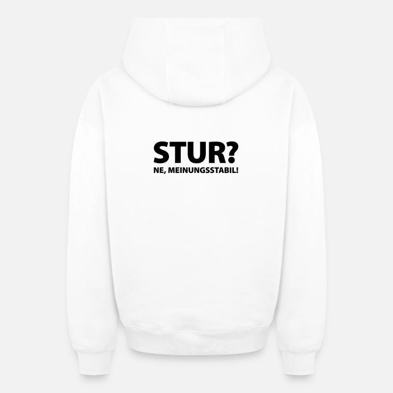 L'entêtement? Ne, opinion stable! - Sweat à capuche unisexe zippé oversize épais SPREAD - blanc