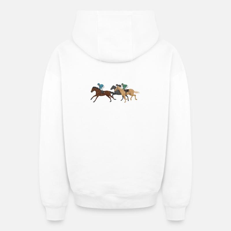Jockeys - Sweat à capuche unisexe zippé oversize épais SPREAD - blanc