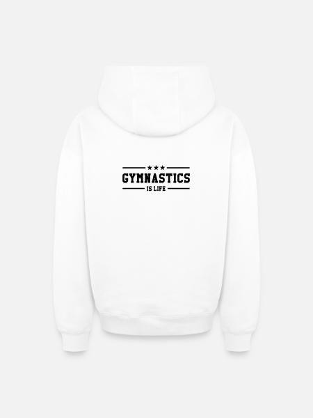 Gymnastics is life - Oversized Heavyweight Unisex Zip Hoodie - white