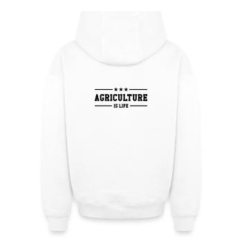 Agriculture is life - Sweat à capuche unisexe zippé oversize épais SPREAD - blanc - Dos - AI Model Male 178 light (178cm)