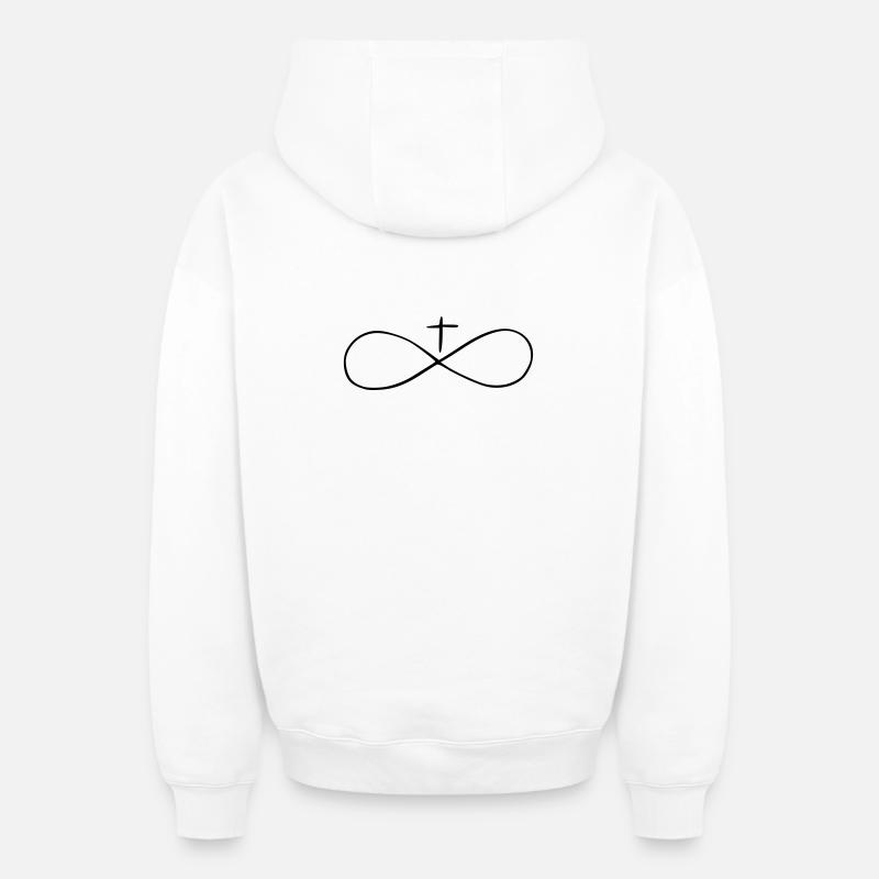 infiniment - Sweat à capuche unisexe zippé oversize épais SPREAD - blanc