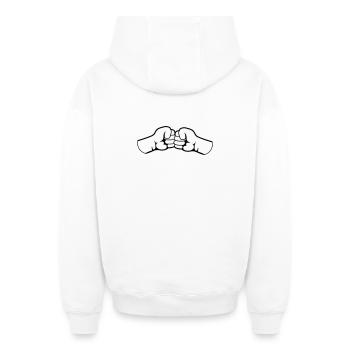 2 Bro Fist Geballte Fäuste Freunde Team Begrüßung - Oversized Heavyweight Unisex Zip Hoodie - Weiß - Hinten - AI Model Male 178 light (178cm)