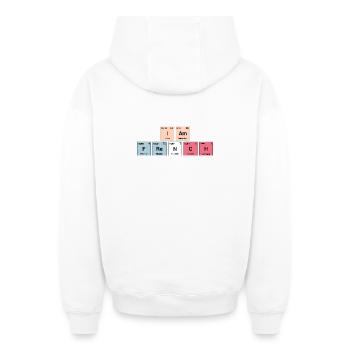 I am French in periodic elements - Oversized Heavyweight Unisex Zip Hoodie - white - Back - AI Model Male 178 light (178cm)