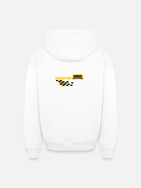 Taxi driver - Oversized Heavyweight Unisex Zip Hoodie - white