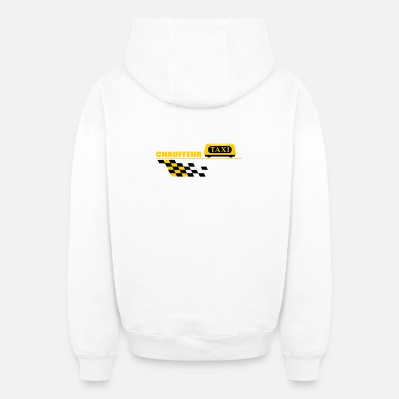Chauffeur de taxi - Sweat à capuche unisexe zippé oversize épais SPREAD - blanc