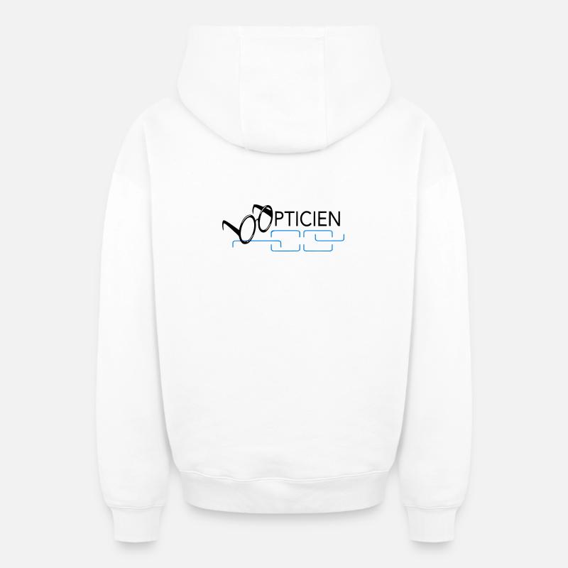 Optitien - Sweat à capuche unisexe zippé oversize épais SPREAD - blanc