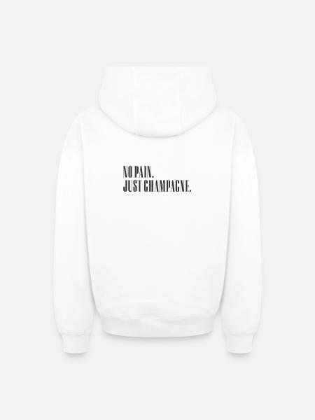 pas de douleur - Sweat à capuche unisexe zippé oversize épais SPREAD - blanc