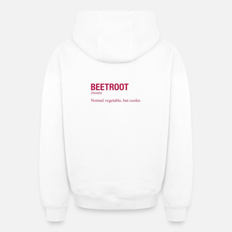 BEETROOT Rote Bete - Oversized Heavyweight Unisex Zip Hoodie - Weiß