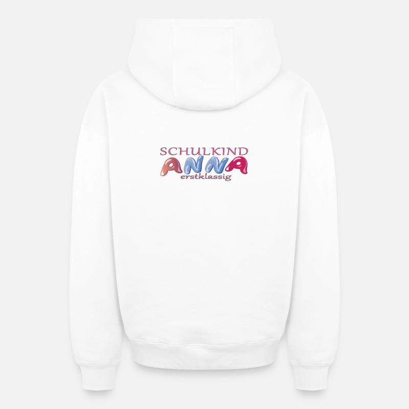 Écolier Anna School - Sweat à capuche unisexe zippé oversize épais SPREAD - blanc