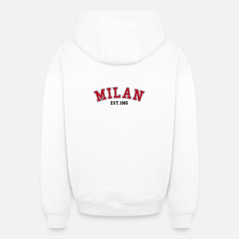 Milan_Est_1965 - Oversized Heavyweight Unisex Zip Hoodie - Weiß
