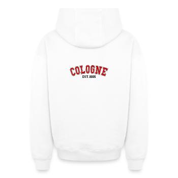 Köln Est.2005 - Oversized Heavyweight Unisex Zip Hoodie - Weiß - Hinten - AI Model Male 178 light (178cm)