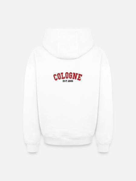 Cologne Est.2005 - Oversized Heavyweight Unisex Zip Hoodie - white