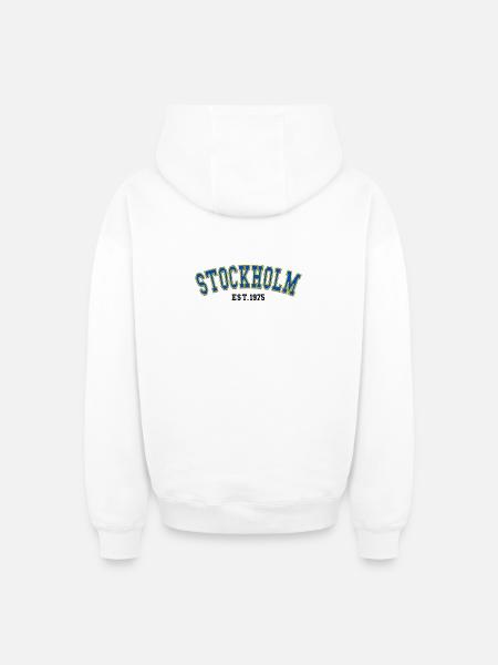 Stockholm Est.1975 - Oversized Heavyweight Unisex Zip Hoodie - white