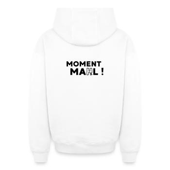 Wait a minute - Oversized Heavyweight Unisex Zip Hoodie - white - Back - AI Model Male 178 light (178cm)