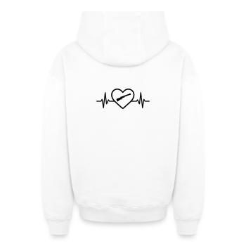 Hunting Heart Nature - Oversized Heavyweight Unisex Zip Hoodie - white - Back - AI Model Male 178 light (178cm)