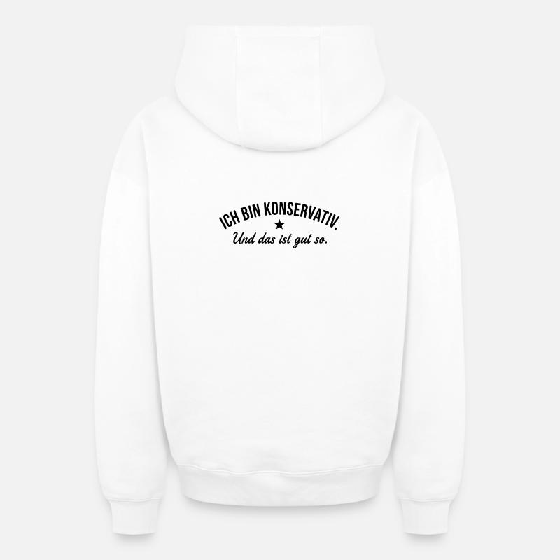 conservateur - Sweat à capuche unisexe zippé oversize épais SPREAD - blanc