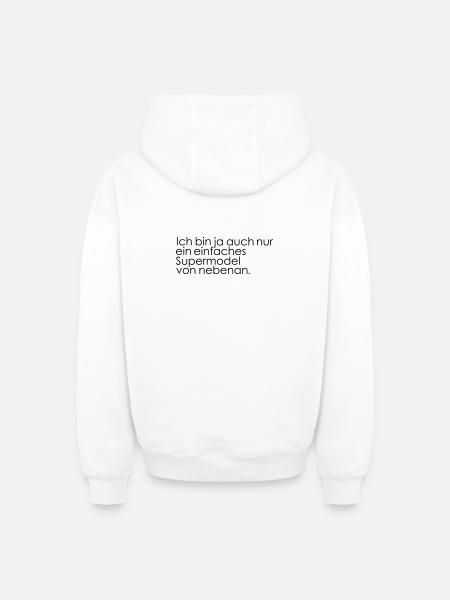 Supermodel next door - Oversized Heavyweight Unisex Zip Hoodie - white