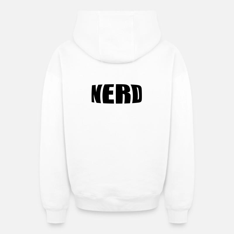 NERD - Oversized Heavyweight Unisex Zip Hoodie - Weiß