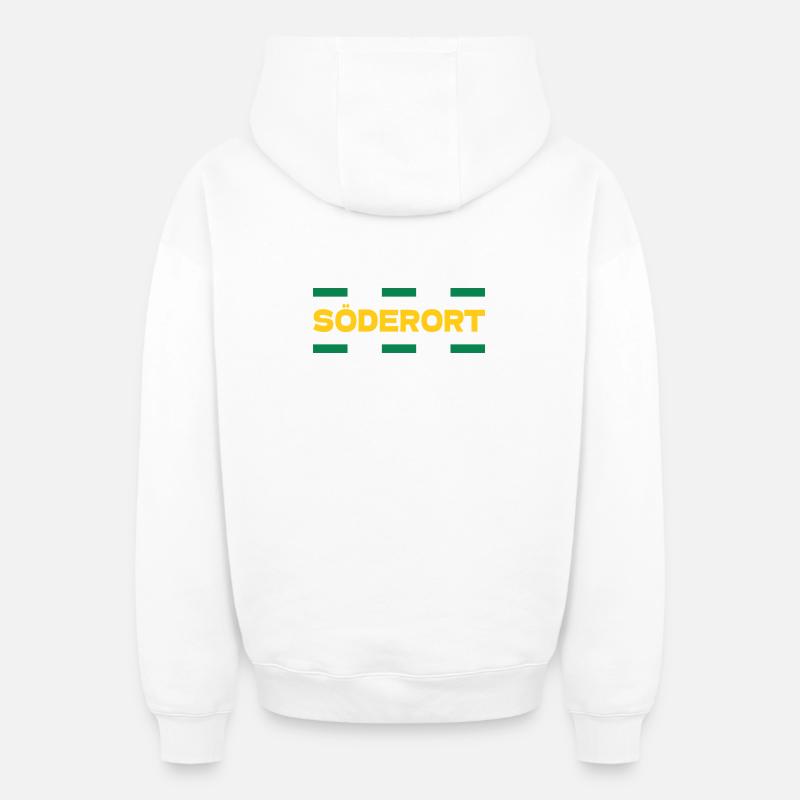 Söderort - Stockholm - Sweat à capuche unisexe zippé oversize épais SPREAD - blanc