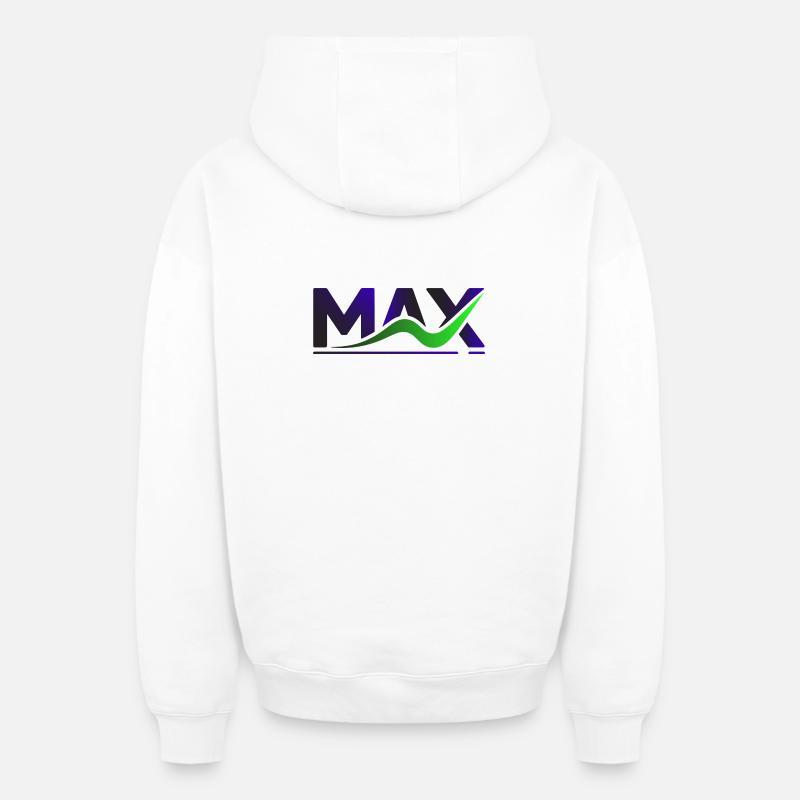 MAX Wave Gradient Logo Tee - Oversized Heavyweight Unisex Zip Hoodie - Weiß