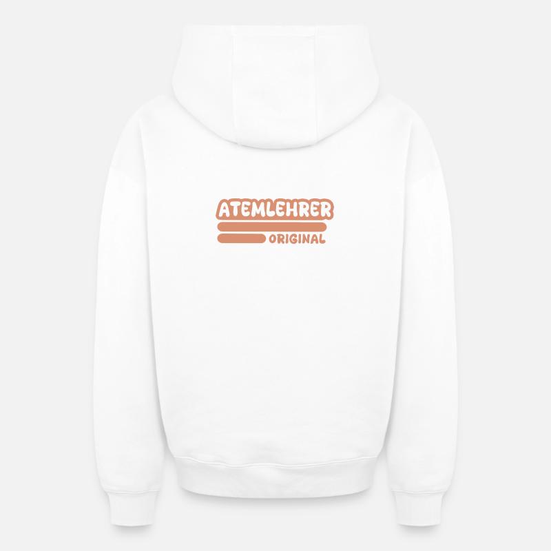 Instructeur de Respiration Gift - Sweat à capuche unisexe zippé oversize épais SPREAD - blanc