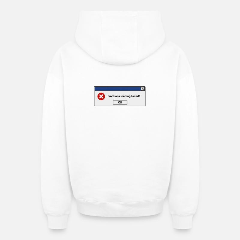 Émotions Chargement échoué | Humour introverti - Sweat à capuche unisexe zippé oversize épais SPREAD - blanc
