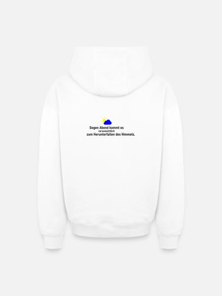 Himmel runter - Oversized Heavyweight Unisex Zip Hoodie - Weiß