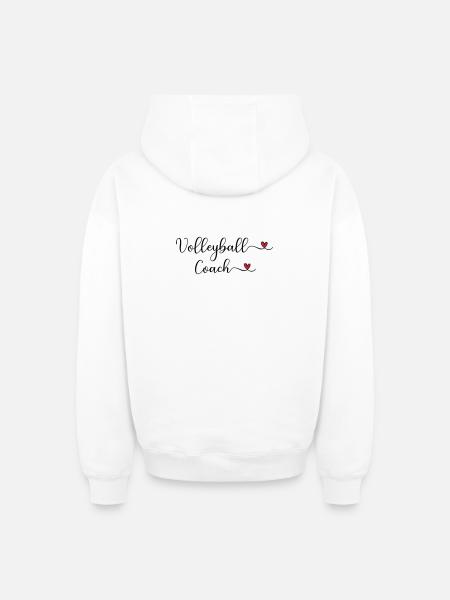 Volleyball-Trainer - Oversized Heavyweight Unisex Zip Hoodie - Weiß