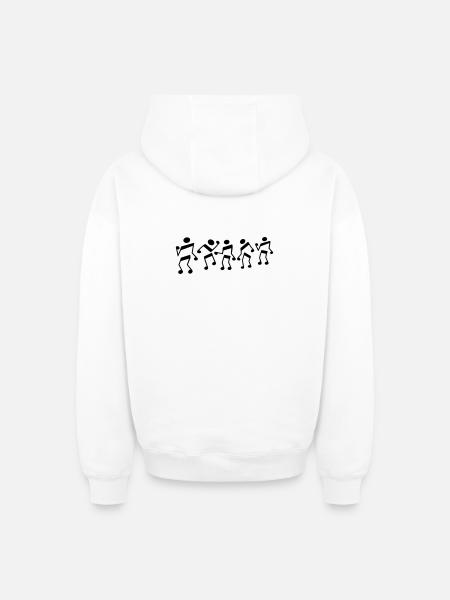 tanzende Noten - Oversized Heavyweight Unisex Zip Hoodie - Weiß