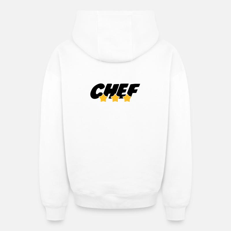 Chef cooking - Sweat à capuche unisexe zippé oversize épais SPREAD - blanc