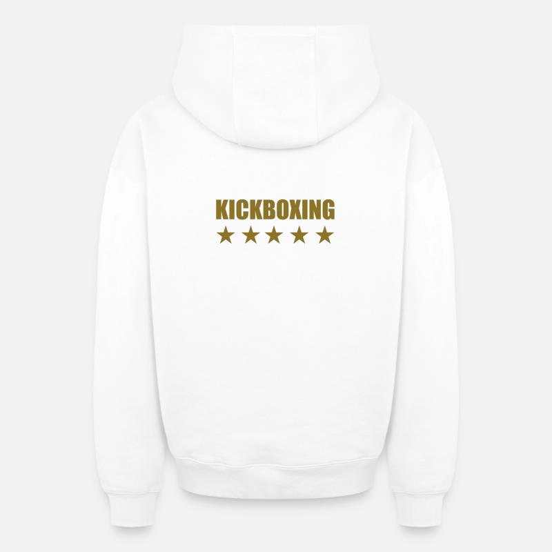 Kickboxing / Kick-Boxeur / Kick Boxing / - Sweat à capuche unisexe zippé oversize épais SPREAD - blanc