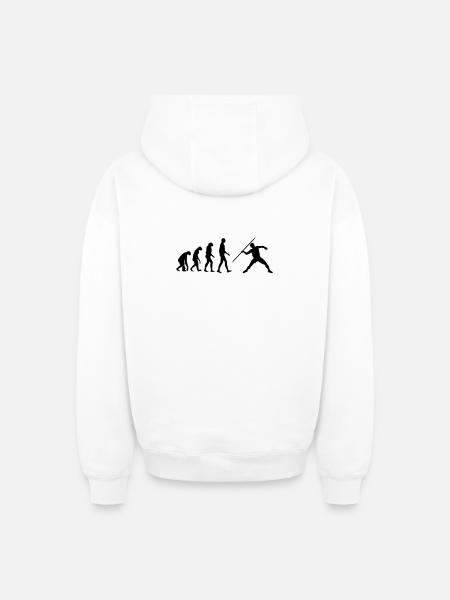 Javelin Throw Thrower Lancer de Javelot Speerwurf - Oversized Heavyweight Unisex Zip Hoodie - white