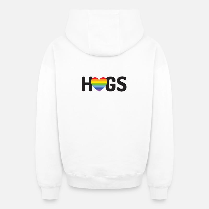 Câlins LGBT - Sweat à capuche unisexe zippé oversize épais SPREAD - blanc
