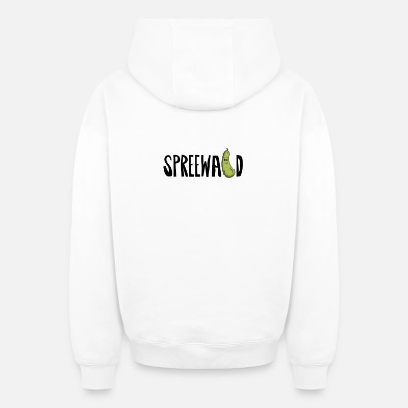 Concombre de Spreewald - Sweat à capuche unisexe zippé oversize épais SPREAD - blanc