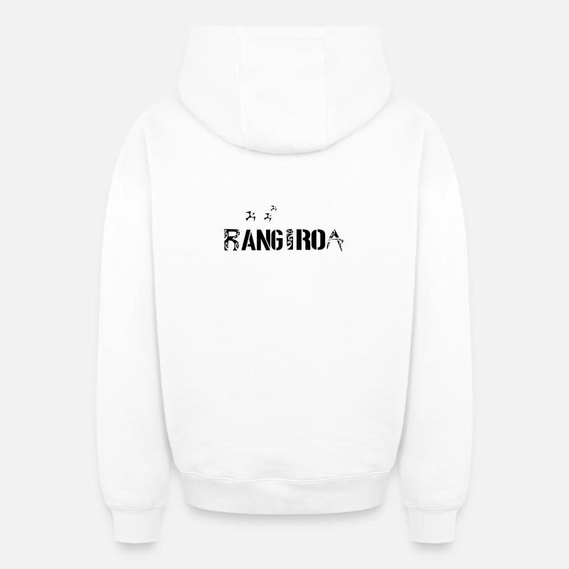 RANGIROA (Noir) - Sweat à capuche unisexe zippé oversize épais SPREAD - blanc