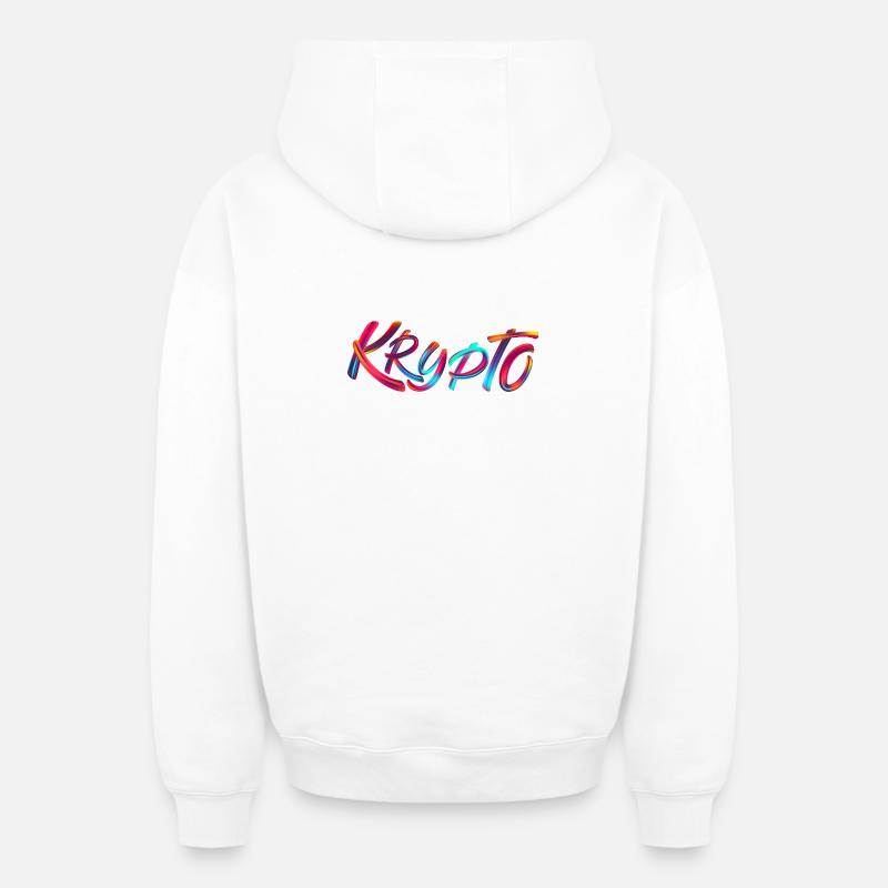 Krypto / Crypto - Sweat à capuche unisexe zippé oversize épais SPREAD - blanc