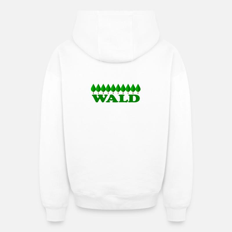 Forêt - Sweat à capuche unisexe zippé oversize épais SPREAD - blanc