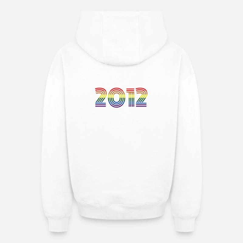 2012 - Sweat à capuche unisexe zippé oversize épais SPREAD - blanc