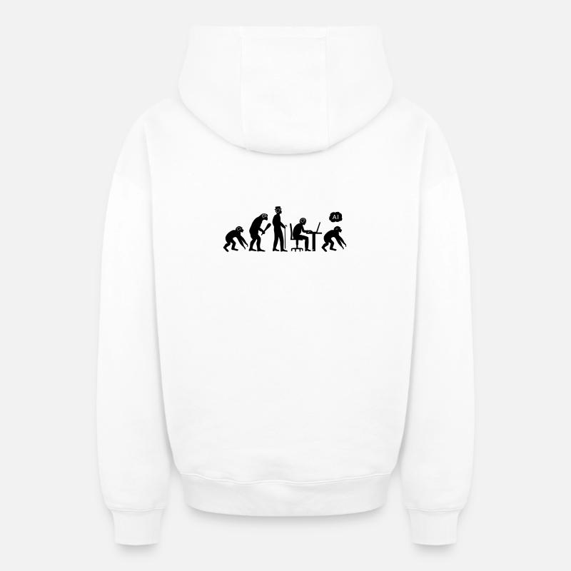 AI-volution - Oversized Heavyweight Unisex Zip Hoodie - Weiß